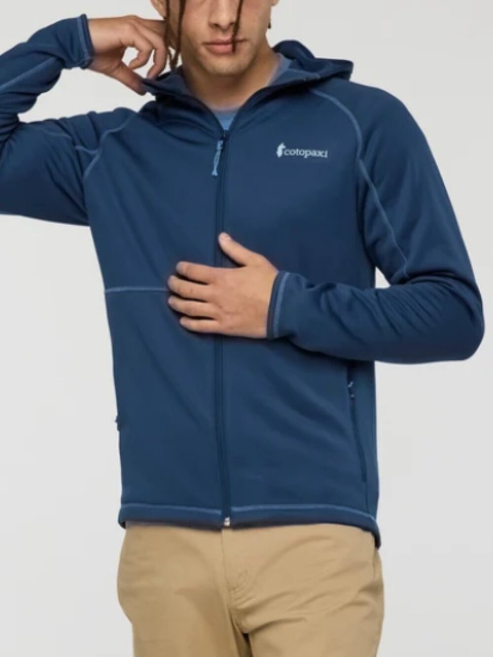 Cotopaxi Tempa Fleece Hooded Jacket Men's Deep Sea Blue Full Zip Size Medium